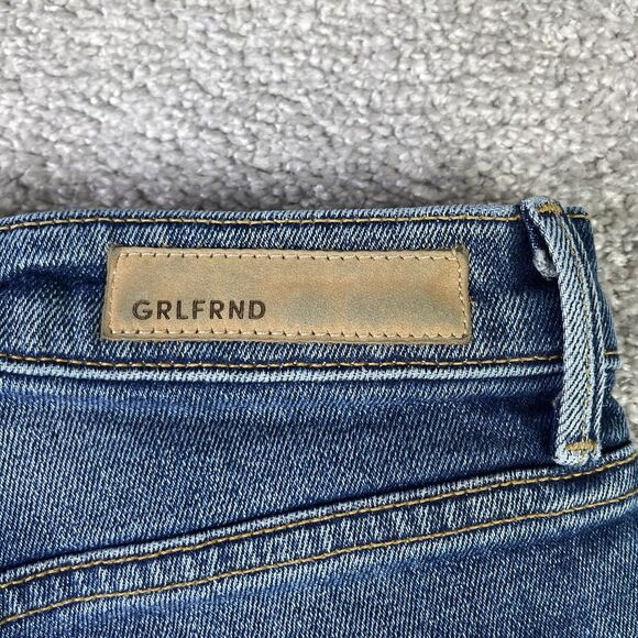 GRLFRND Karolina Jeans Women’s 24 Blue Skinny Mid-Rise Medium Wash Button Fly - Picture 7 of 16